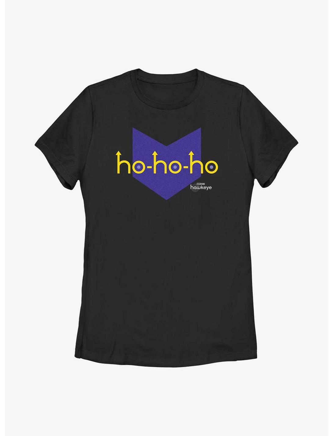 Marvel Hawkeye Ho Ho Ho Logo Womens T-Shirt, BLACK, hi-res