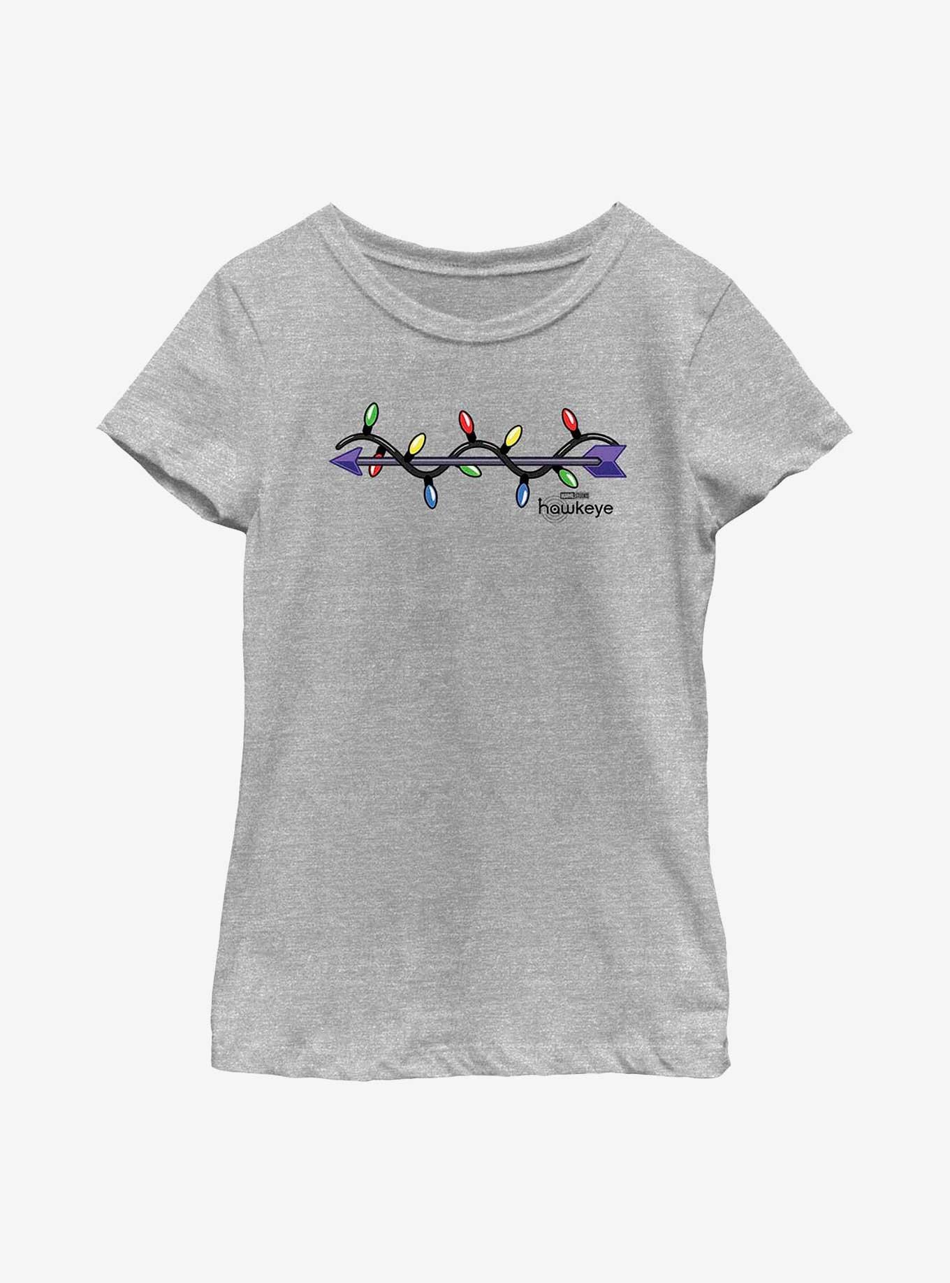 Marvel Hawkeye Arrow Christmas Lights Logo Youth Girls T-Shirt, , hi-res
