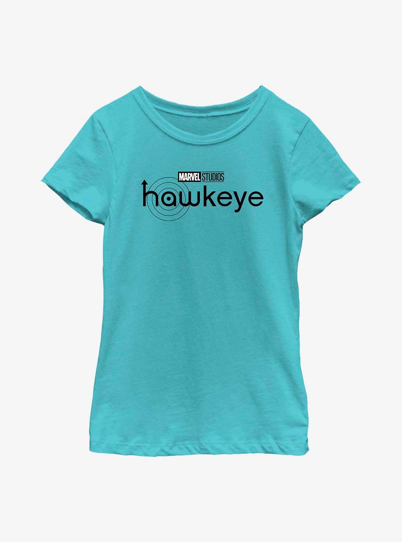 Marvel Hawkeye Black Logo Youth Girls T-Shirt, TAHI BLUE, hi-res