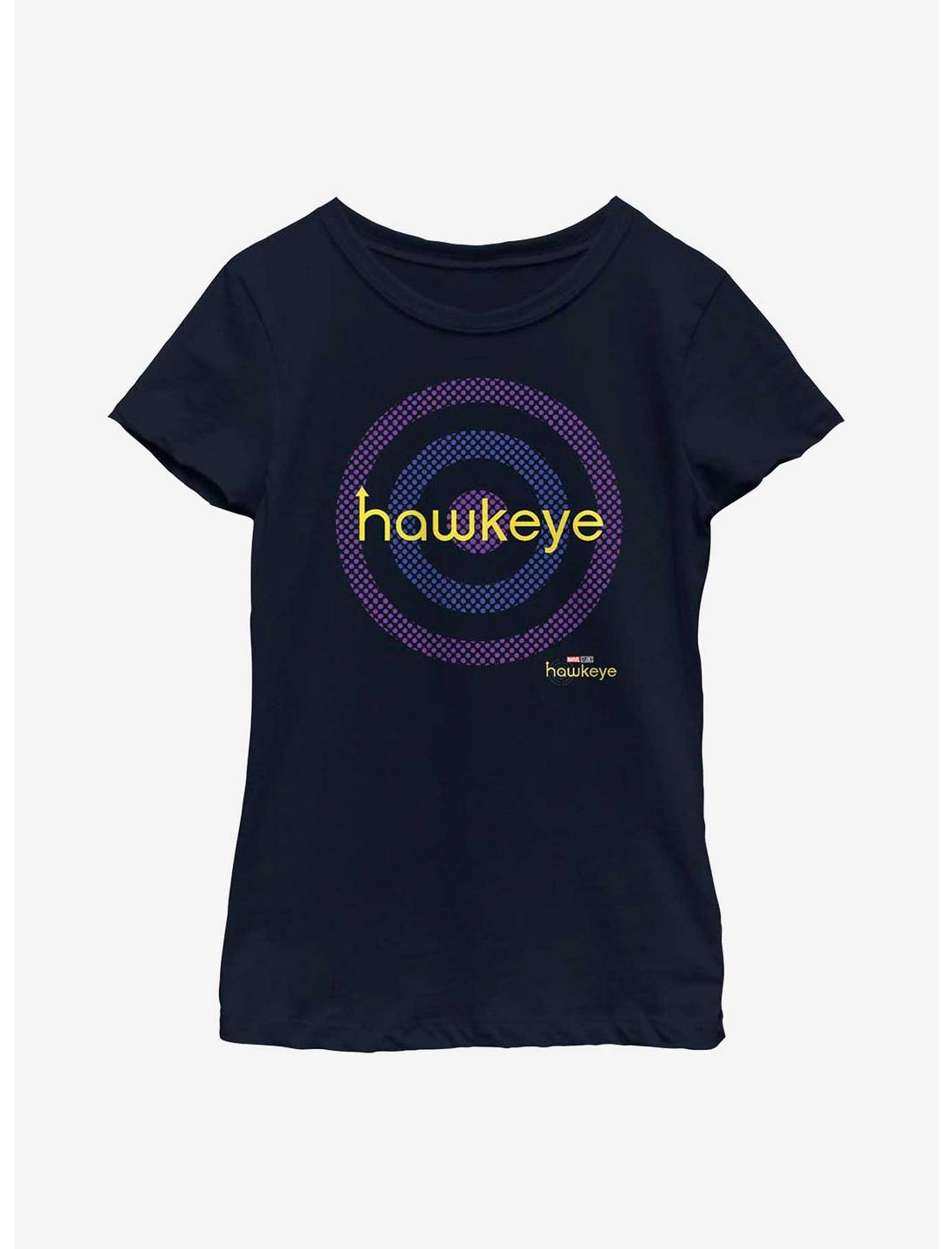 Marvel Hawkeye Bullseye Target Logo Youth Girls T-Shirt, NAVY, hi-res