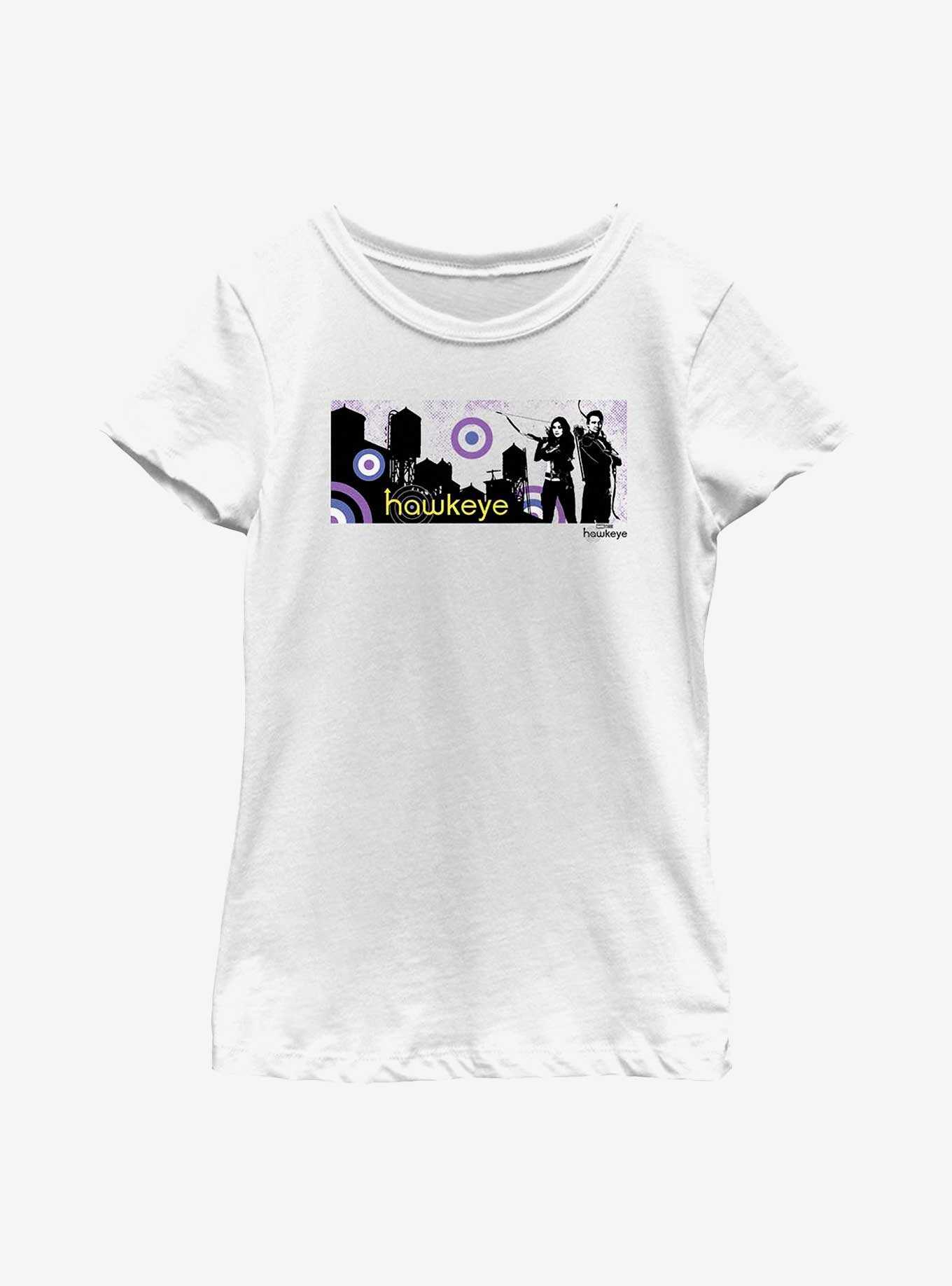 Marvel Hawkeye City Stencil Graphic Youth Girls T-Shirt, , hi-res