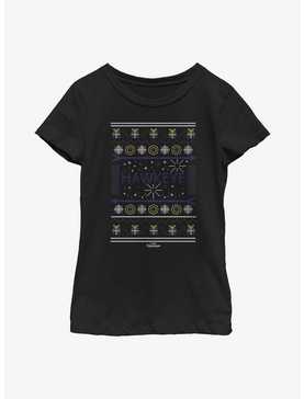Marvel Hawkeye Christmas Sweater Pattern Youth Girls T-Shirt, , hi-res