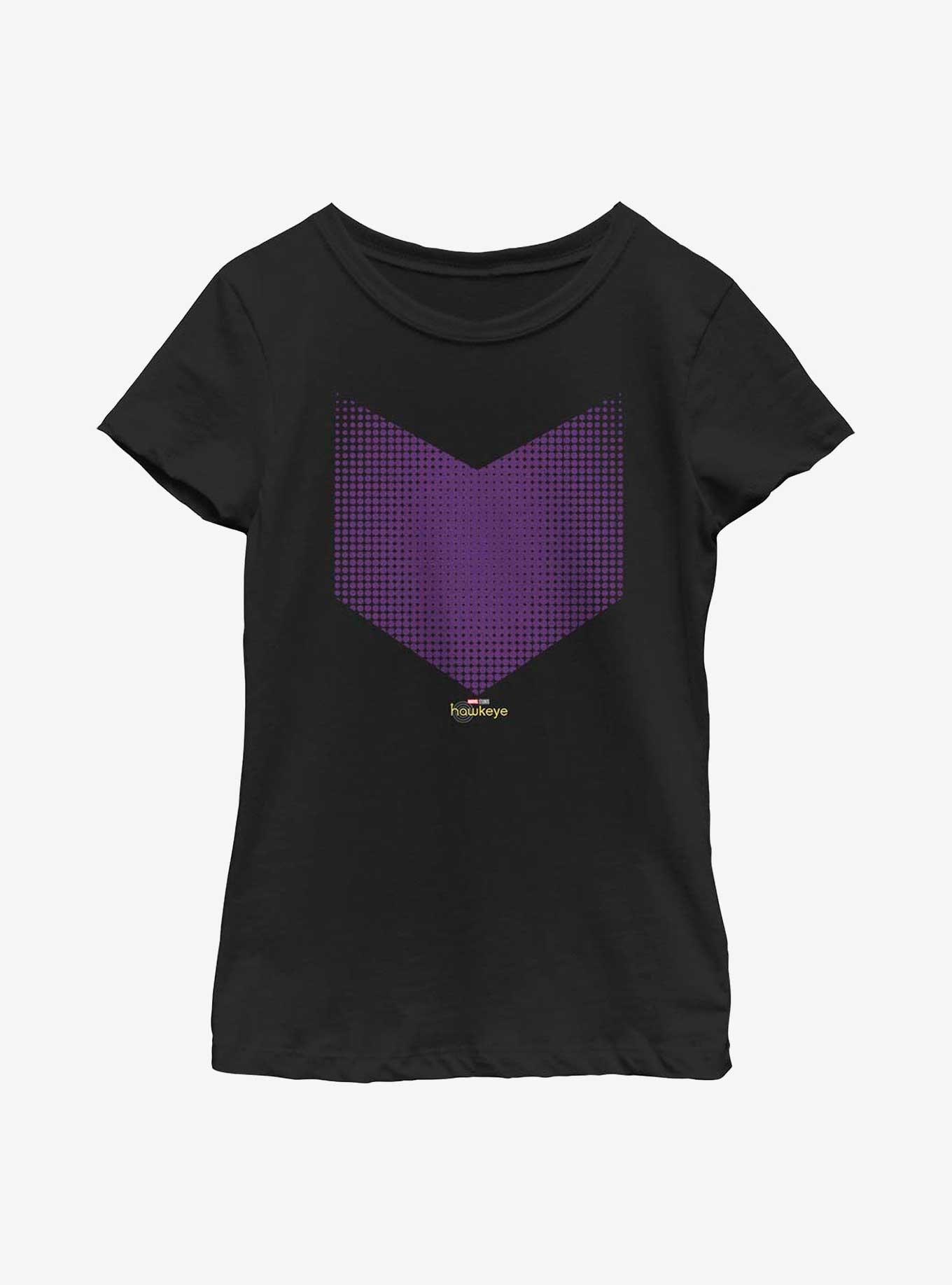 Marvel Hawkeye Halftone Logo Youth Girls T-Shirt, BLACK, hi-res