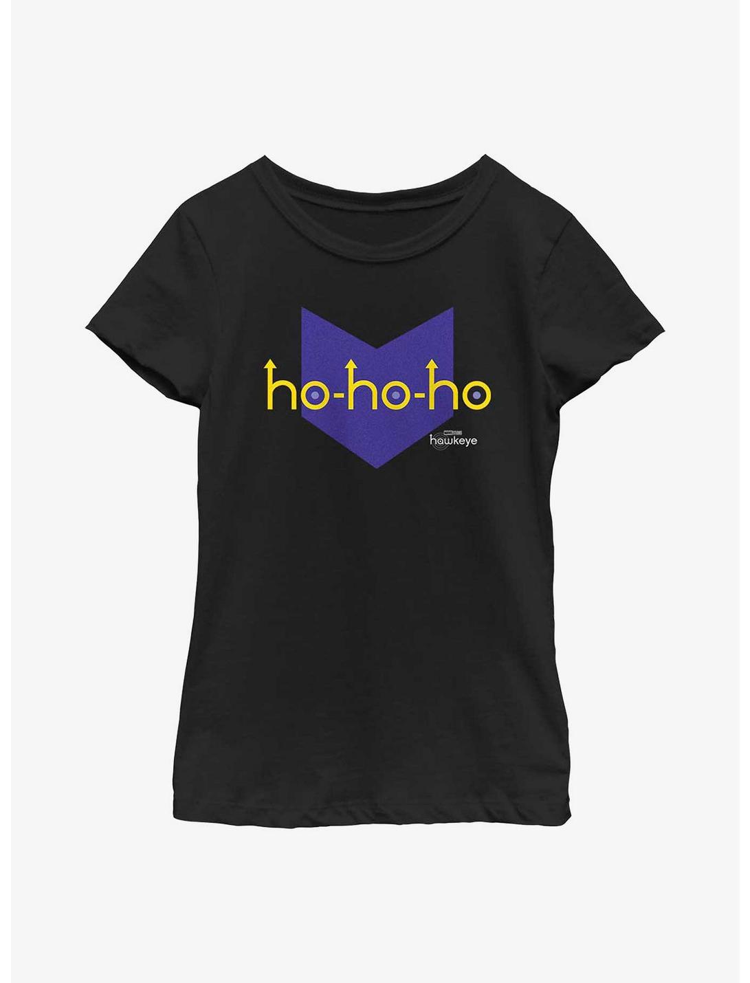 Marvel Hawkeye Ho Ho Ho Logo Youth Girls T-Shirt, BLACK, hi-res