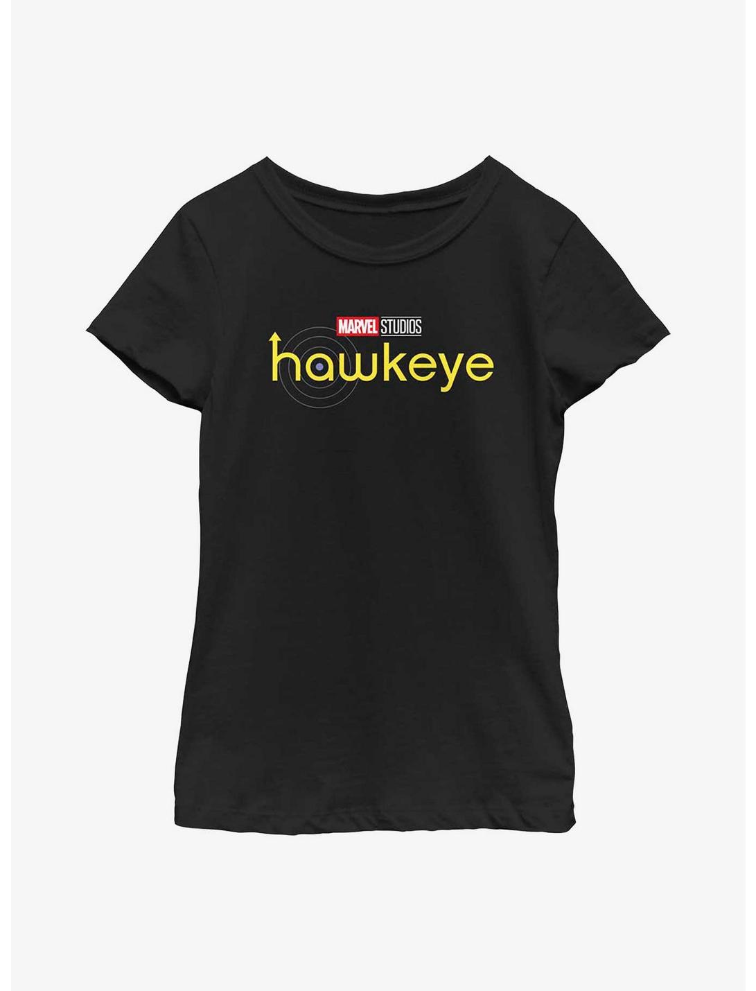 Marvel Hawkeye Logo Yellow Youth Girls T-Shirt, BLACK, hi-res