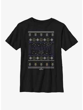 Marvel Hawkeye Christmas Sweater Pattern Youth T-Shirt, , hi-res