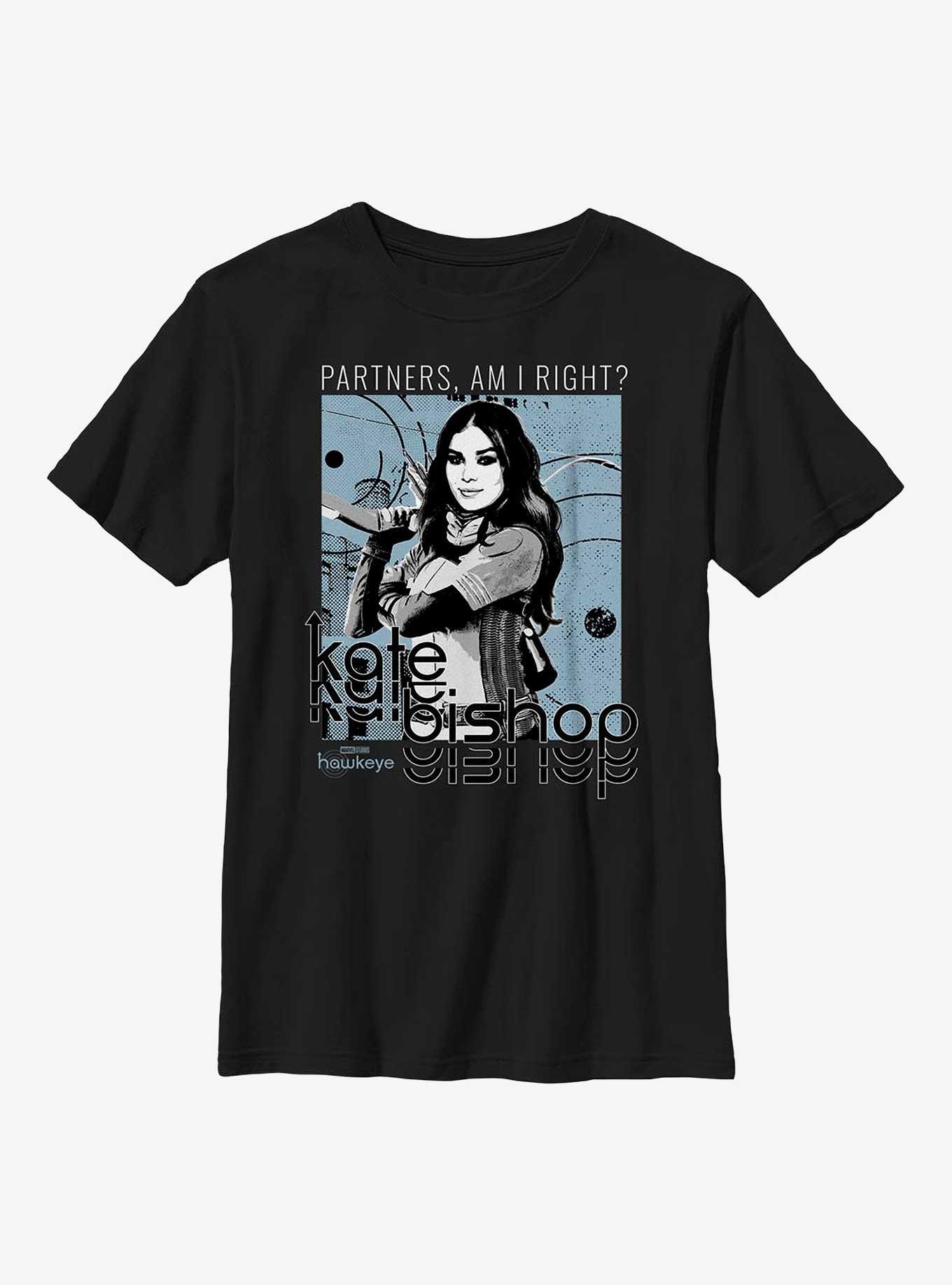 Marvel Hawkeye Kate Bishop Hero Shot Youth T-Shirt, BLACK, hi-res