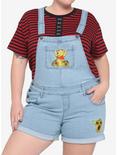 Disney Winnie The Pooh Sunflowers Shortalls Plus Size, MULTI, hi-res
