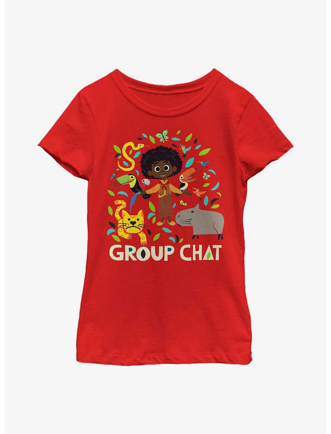 Plus Size Disney Encanto Group Chat Youth Girls T-Shirt, RED, hi-res