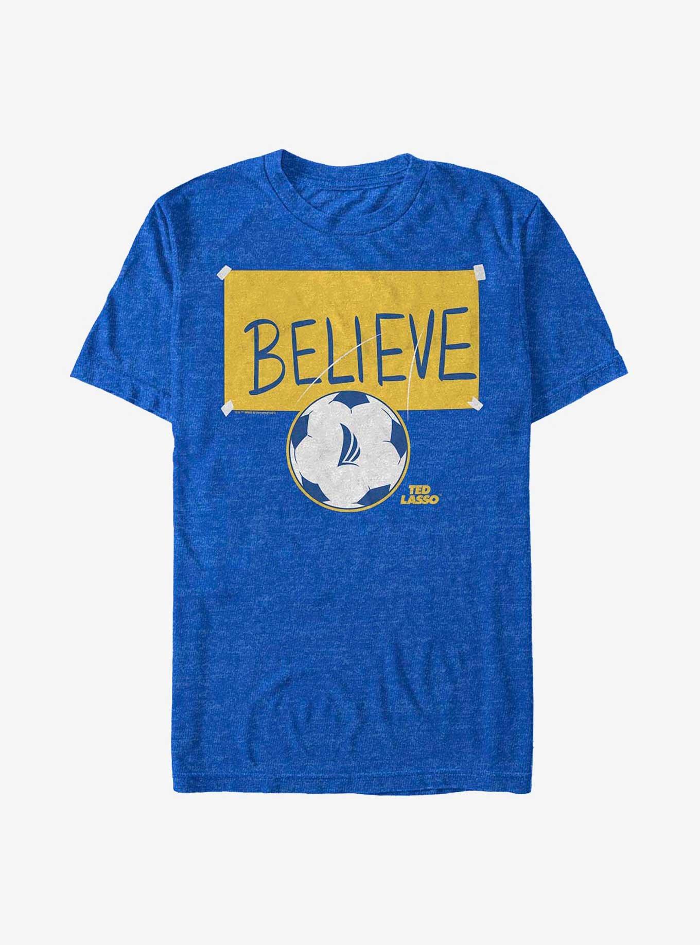 Ted Lasso Believe Sign Soccer Ball T-Shirt, ROY HTR, hi-res