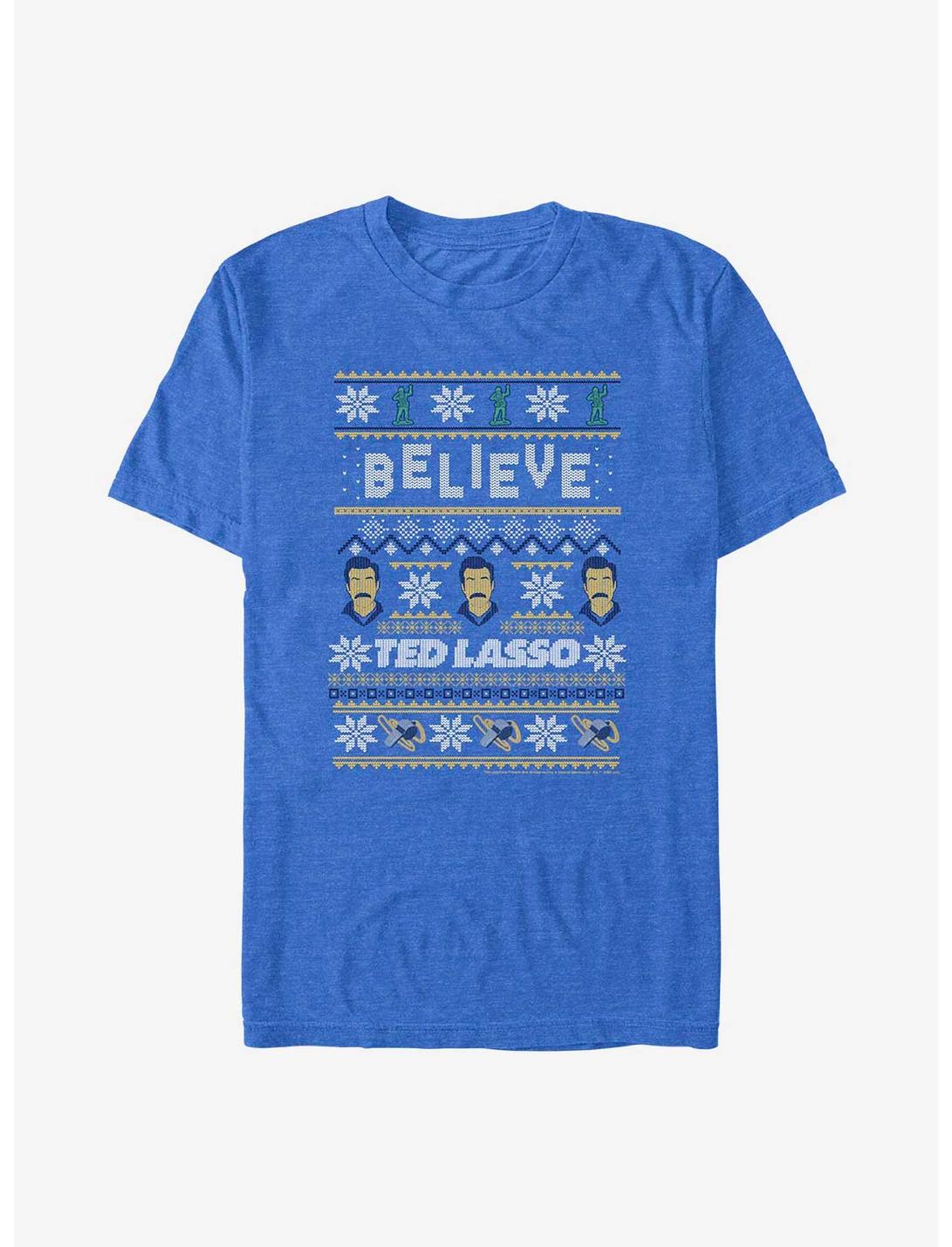 Ted Lasso Believe Ugly Sweater T-Shirt, ROY HTR, hi-res