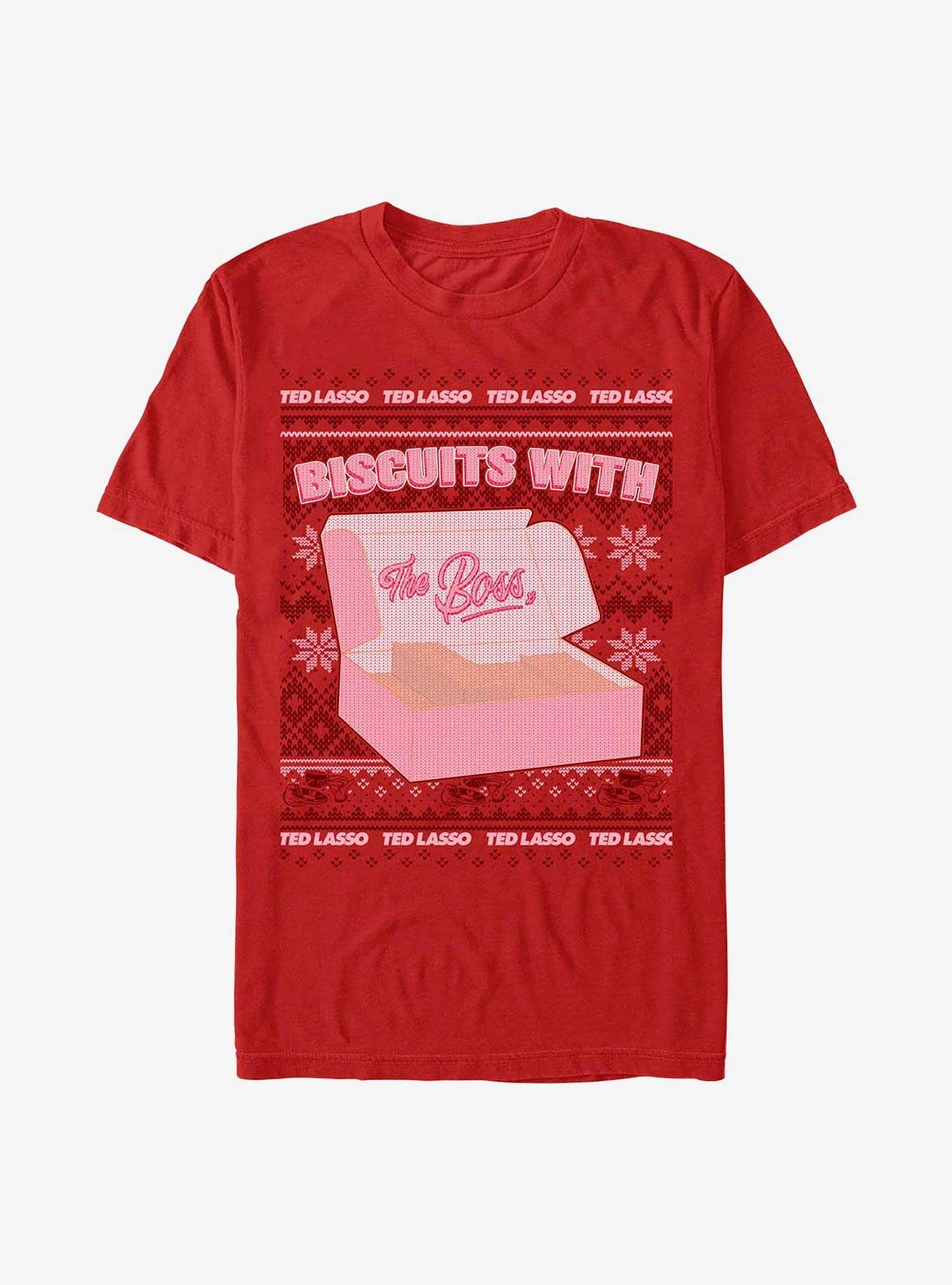Ted Lasso Biscuits Ugly Sweater T-Shirt, RED, hi-res