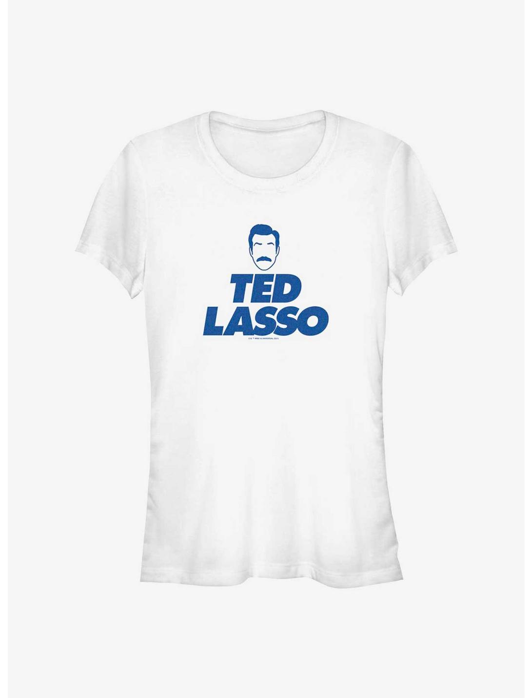 Ted Lasso Face Lockup Girls T-Shirt, WHITE, hi-res