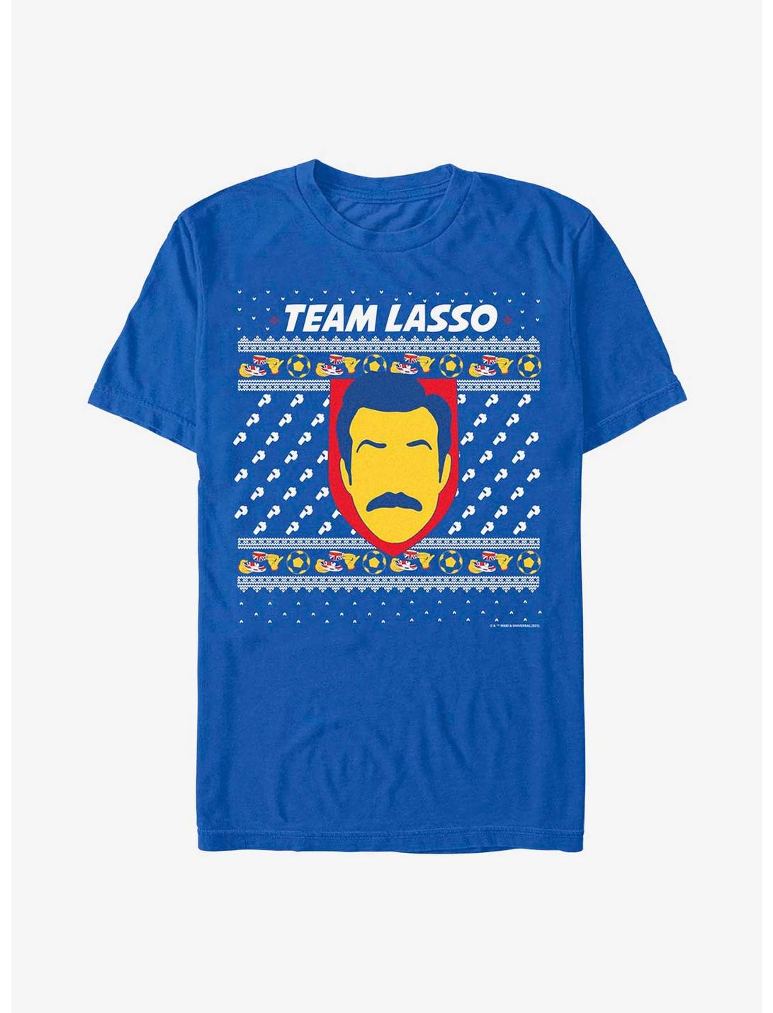 Ted Lasso Team Lasso Ugly Sweater T-Shirt, ROYAL, hi-res