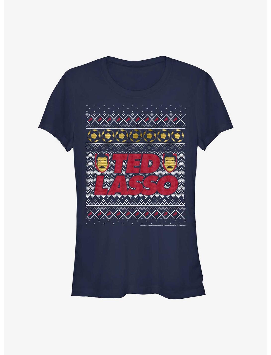 Ted Lasso Ugly Sweater Girls T-Shirt, NAVY, hi-res