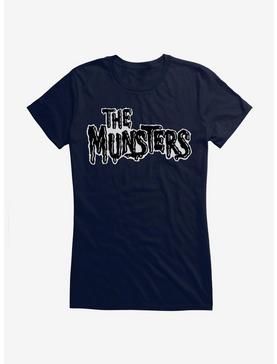 The Munsters Black & White Title Girls T-Shirt, NAVY, hi-res