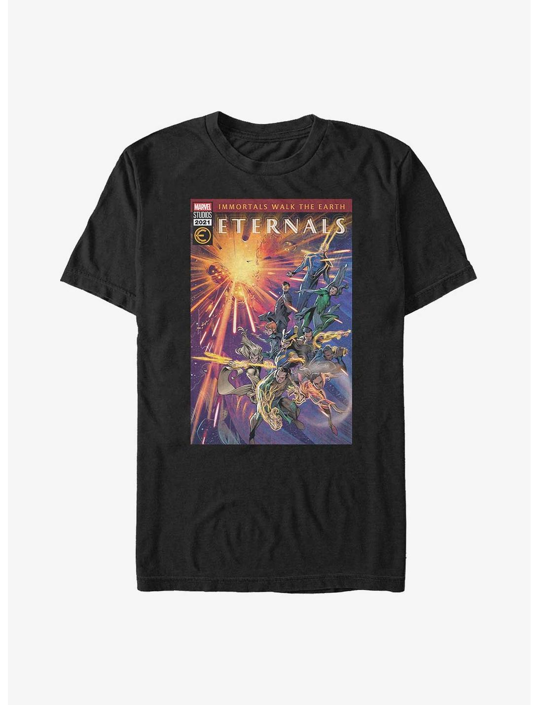 Marvel The Eternals Immortals Walk The Earth Issue T-Shirt, BLACK, hi-res