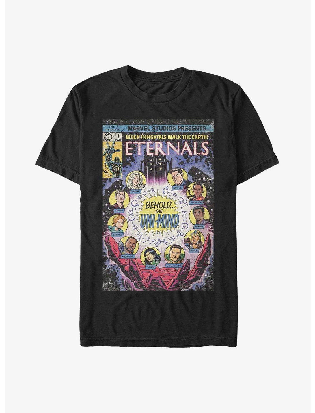 Marvel The Eternals Old-School Comic Book Cover T-Shirt, BLACK, hi-res