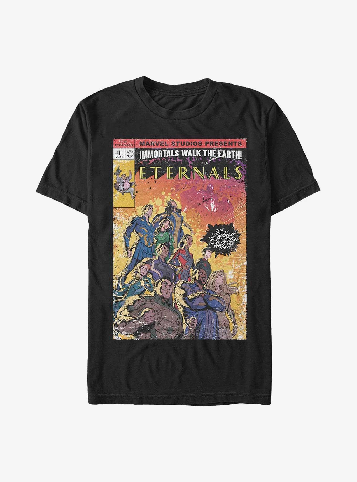 sjælden bund indbildskhed Marvel The Eternals Vintage Style Comic Book Cover T-Shirt - BLACK |  BoxLunch