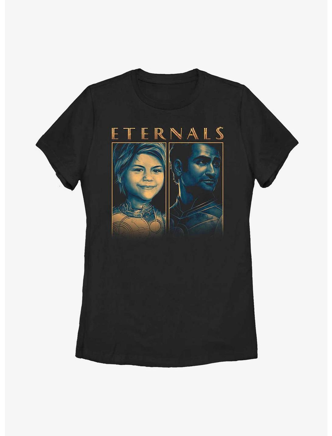 Marvel The Eternals Kingo & Sprite Womens T-Shirt, BLACK, hi-res