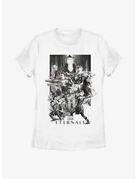Marvel The Eternals Black & White Paint Splatter Poster Womens T-Shirt, , hi-res