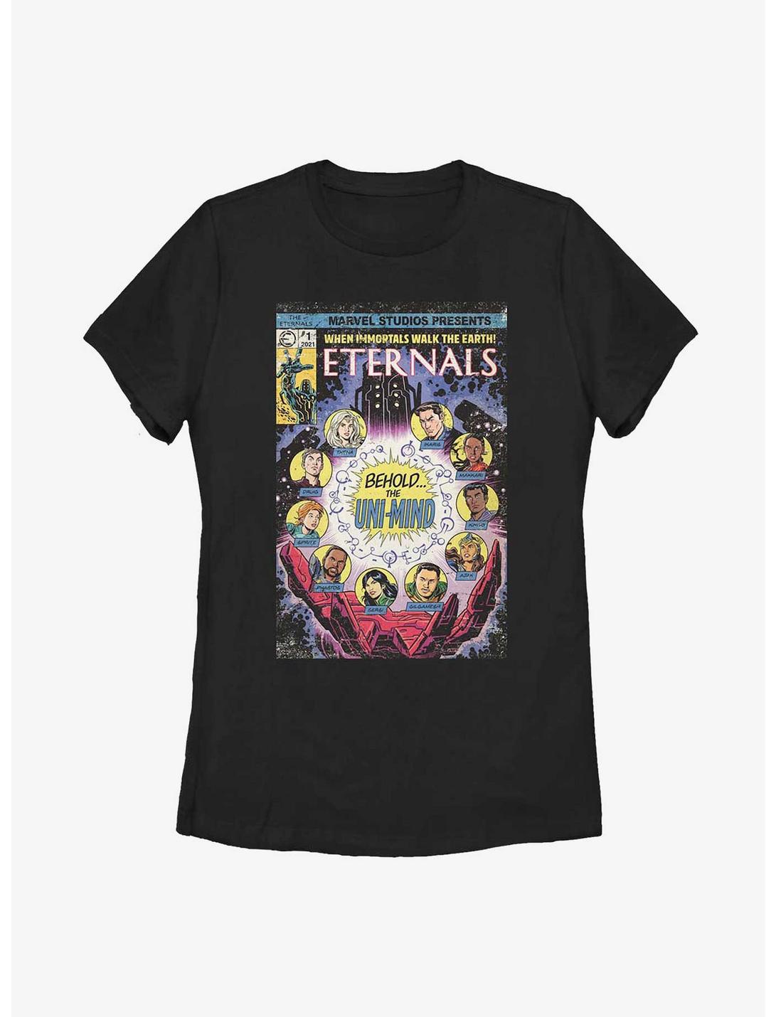 Marvel The Eternals Old-School Comic Book Cover Womens T-Shirt, BLACK, hi-res