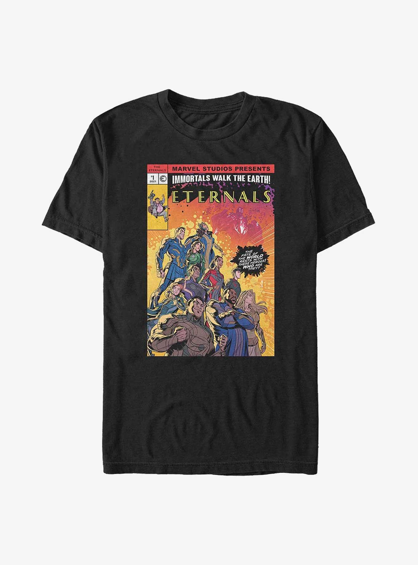Marvel Eternals Vintage Comic Book Cover T-Shirt, BLACK, hi-res