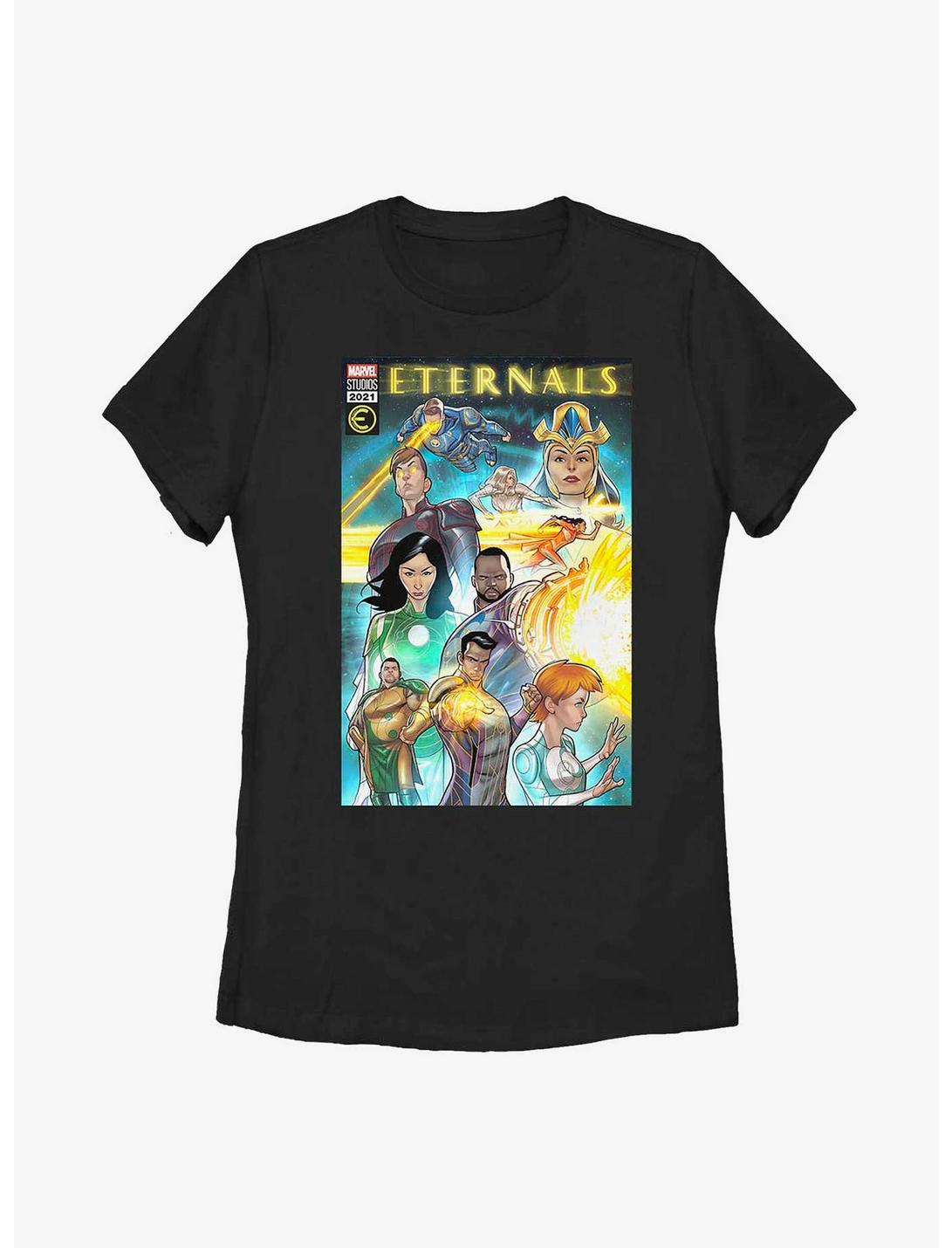 Marvel Eternals Comic Book Cover Womens T-Shirt, BLACK, hi-res