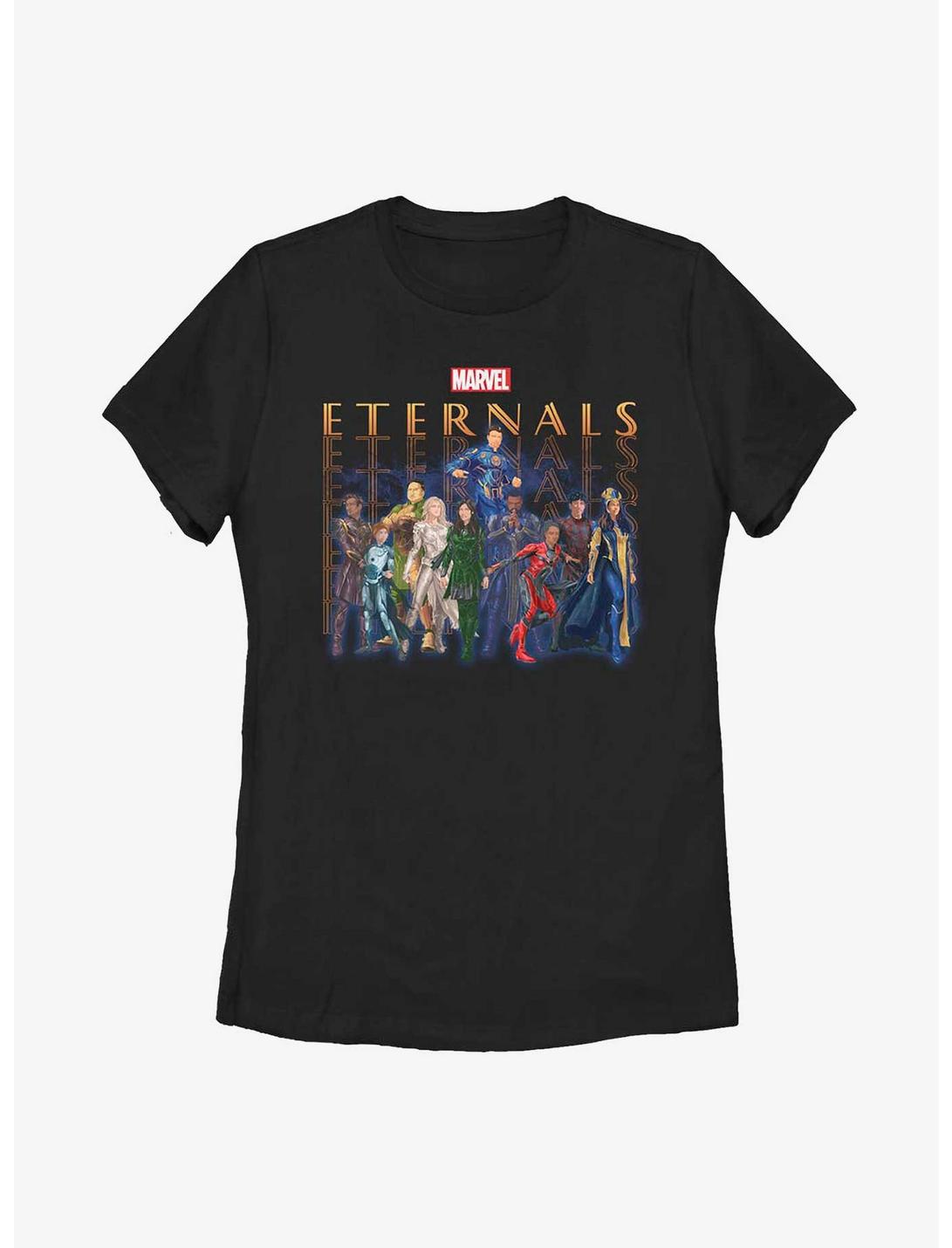 Marvel Eternals Repeating Group Womens T-Shirt, BLACK, hi-res