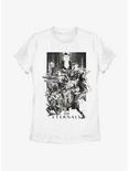 Marvel Eternals Black & White Paint Splatter Poster Womens T-Shirt, WHITE, hi-res