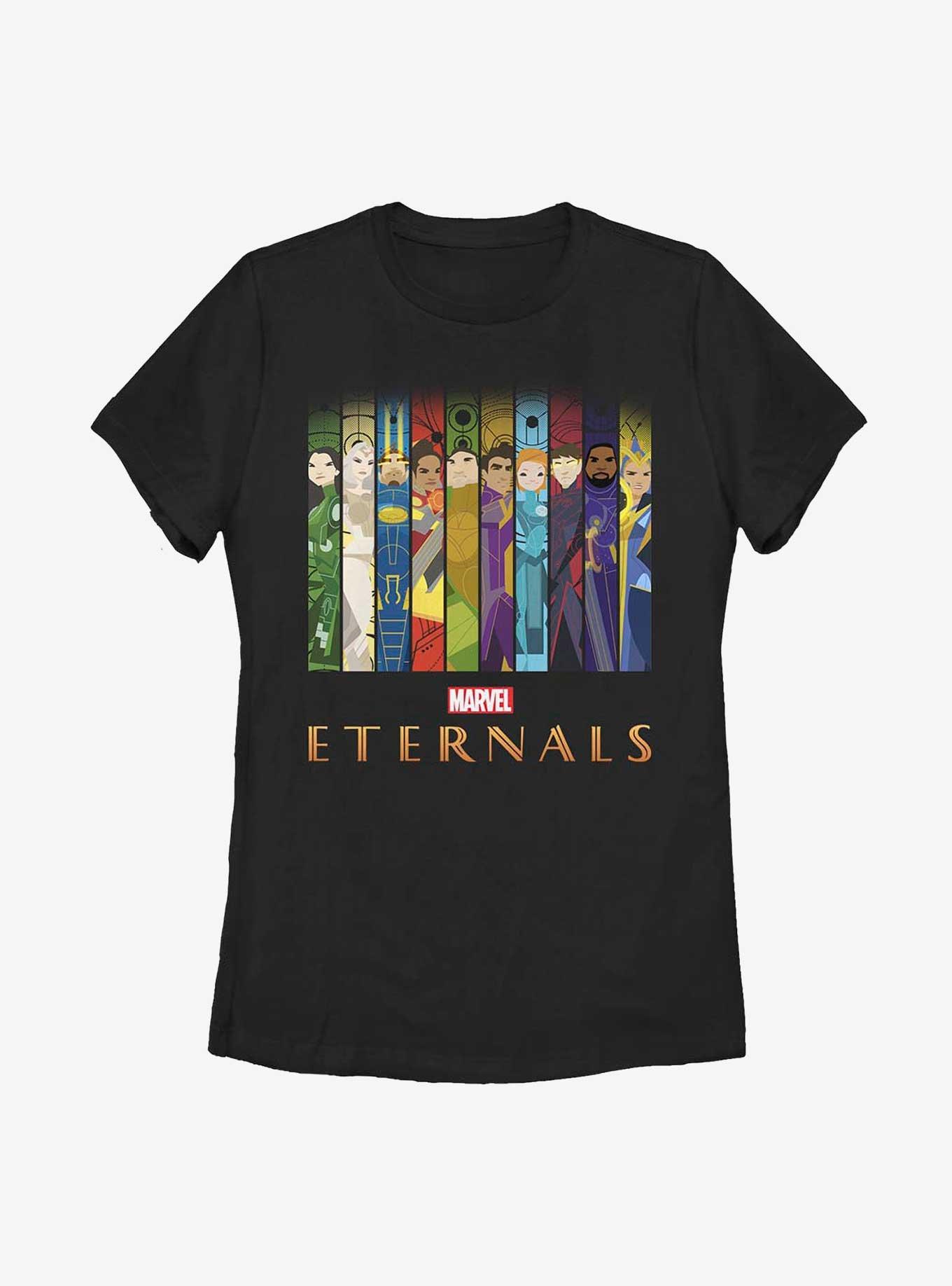 Marvel Eternals Vertical Box Ups Womens T-Shirt, BLACK, hi-res view 1