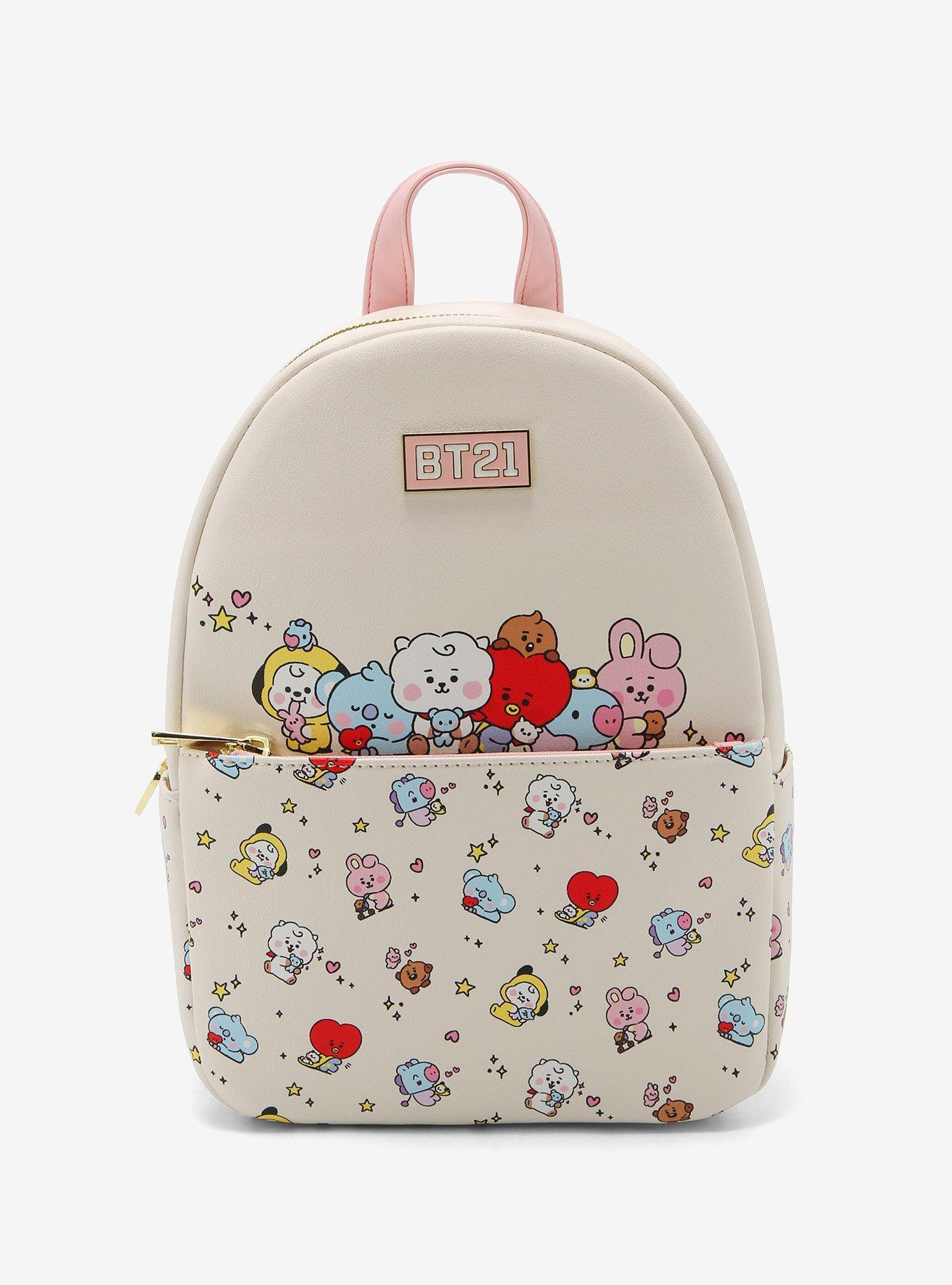 BTS Band with Hearts All Over Print Mini Backpack