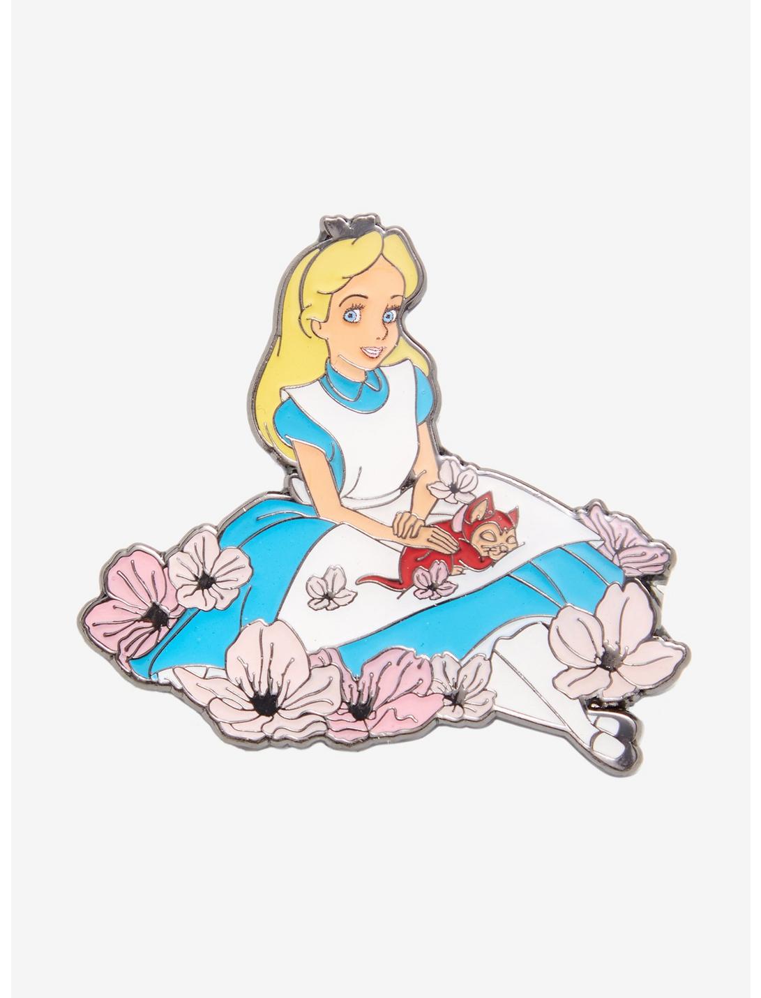 Loungefly Disney Alice in Wonderland Alice & Dinah Cherry Blossoms Enamel Pin - BoxLunch Exclusive, , hi-res