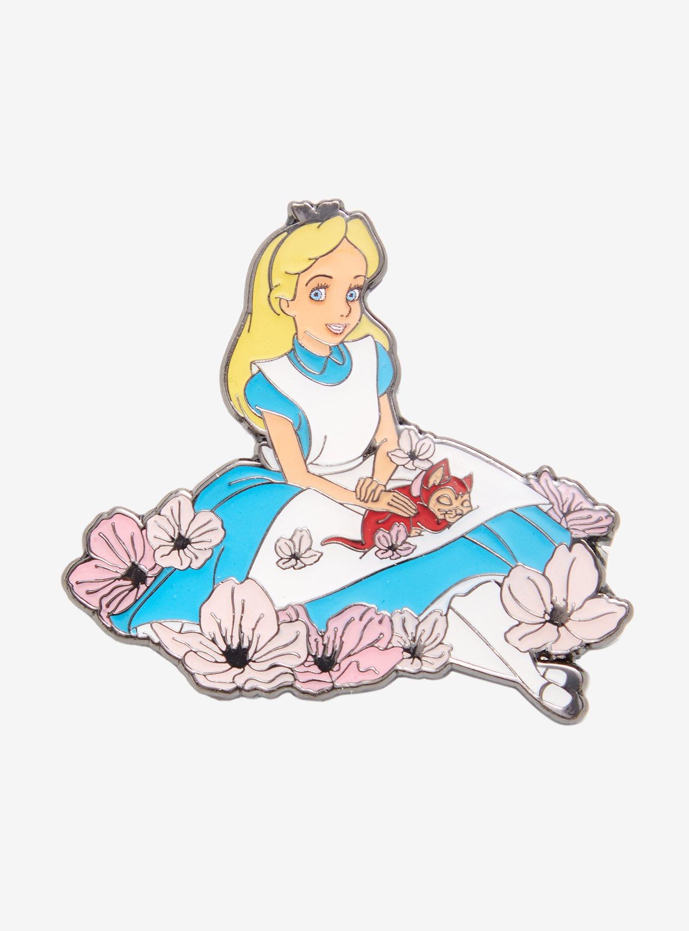 Loungefly Disney Alice in Wonderland Alice & Dinah Cherry Blossoms Enamel Pin - BoxLunch Exclusive, , hi-res