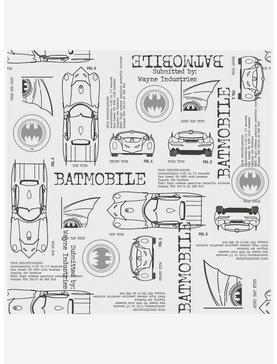 DC Comics Batman Batmobile Blueprint Peel & Stick Wallpaper, , hi-res