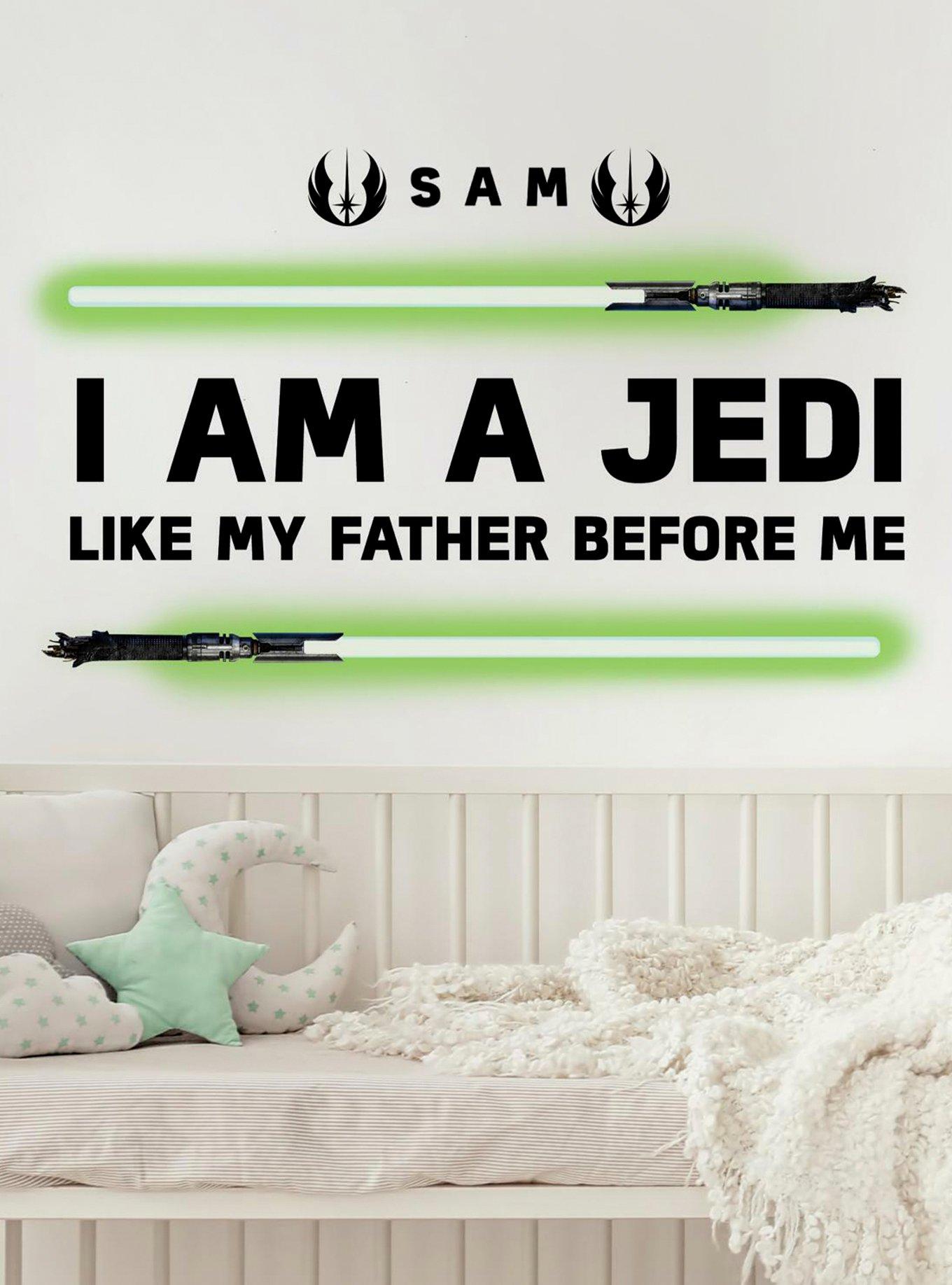 Star Wars I Am A Jedi Headboard Glow In The Dark Peel & Stick Giant Wall Decals, , hi-res