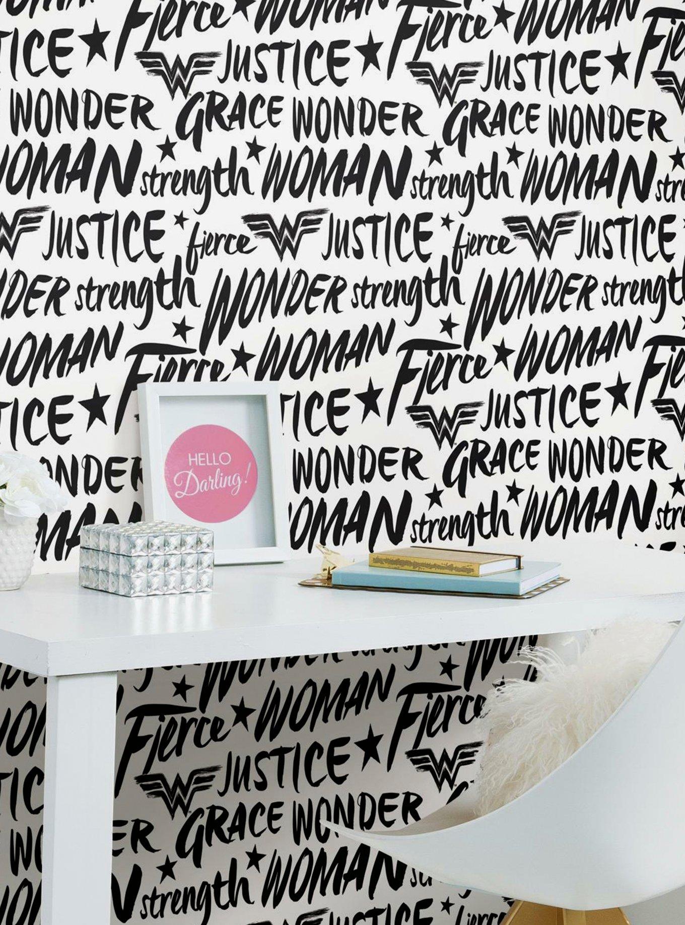 DC Comics Wonder Woman Script Peel & Stick Wallpaper, , hi-res