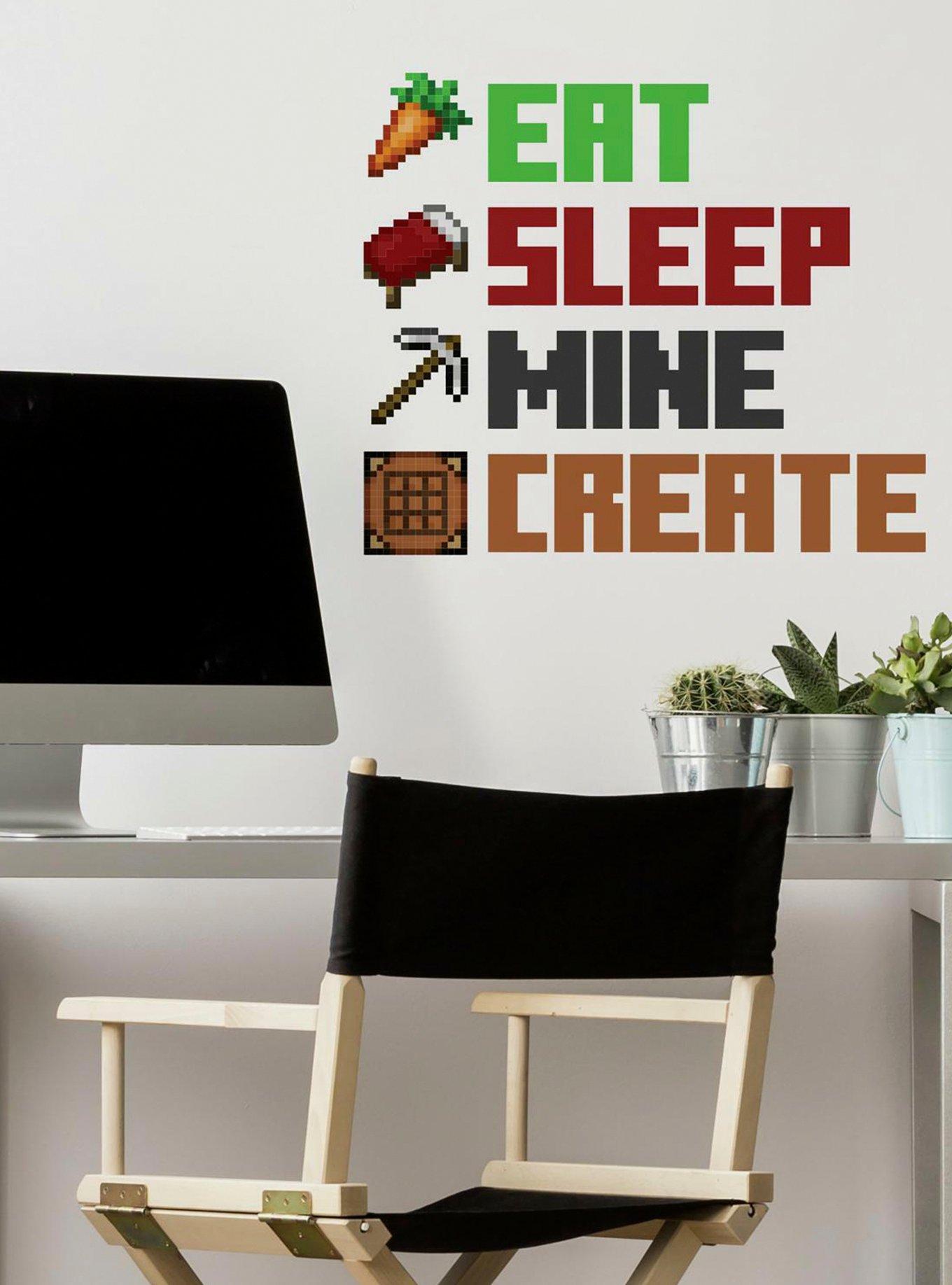 Minecraft Eat Sleep Mine Create Peel & Stick Wall Decals