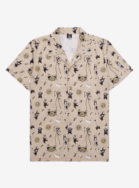 Disney The Nightmare Before Christmas Music Instruments Woven Button-Up ...