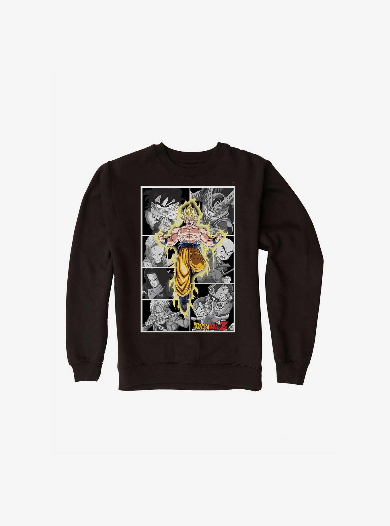 Dragon Ball Z Super Saiyan Goku Character Panel Sweatshirt - BLACK ...