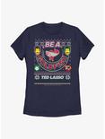 Ted Lasso Be A Goldfish Ugly Sweater Womens T-Shirt, NAVY, hi-res