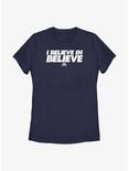Ted Lasso Believe In Believe Text Womens T-Shirt, NAVY, hi-res