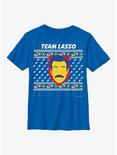Ted Lasso Team Lasso Ugly Sweater Youth T-Shirt, ROYAL, hi-res
