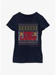 Ted Lasso Ugly Sweater Youth Girls T-Shirt, NAVY, hi-res