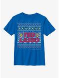 Ted Lasso Ugly Sweater Youth T-Shirt, ROYAL, hi-res