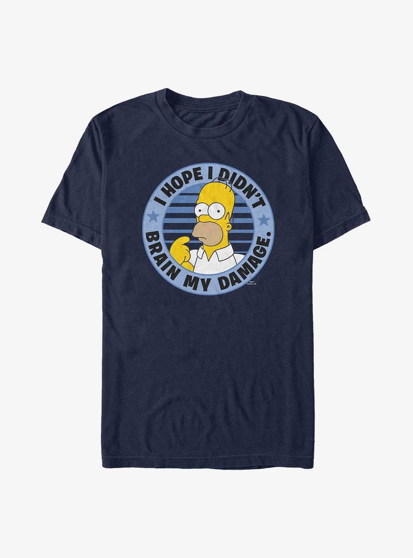 The Simpsons Brain My Damage T-Shirt, NAVY, hi-res