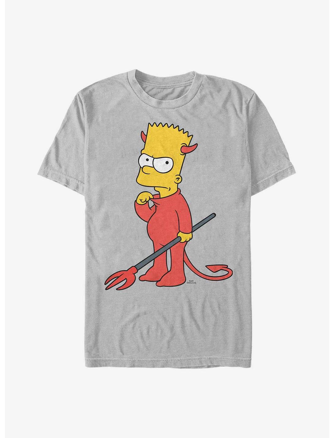 The Simpsons Devil Bart T-Shirt, SILVER, hi-res