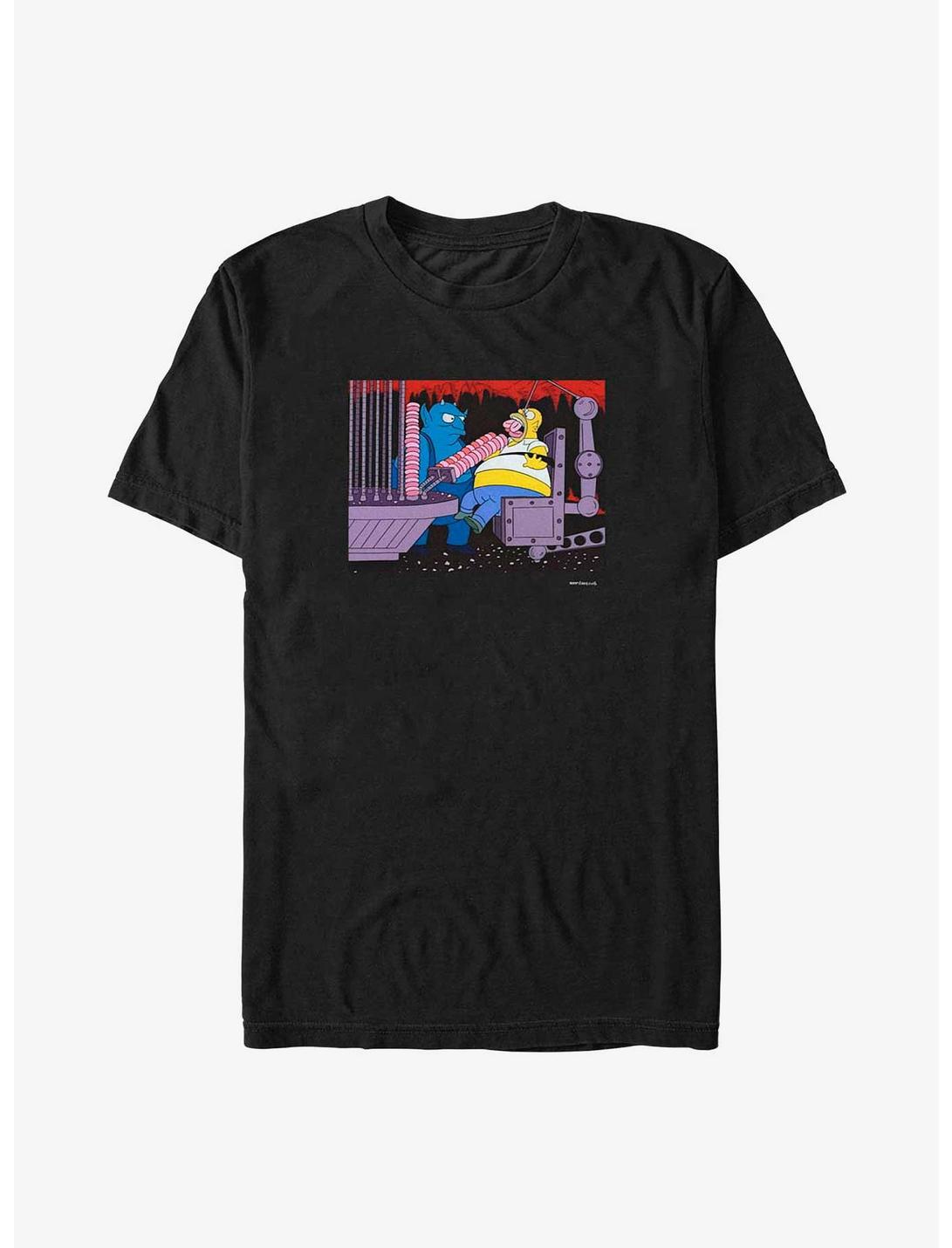 The Simpsons Devil Feeding Homer T-Shirt, BLACK, hi-res