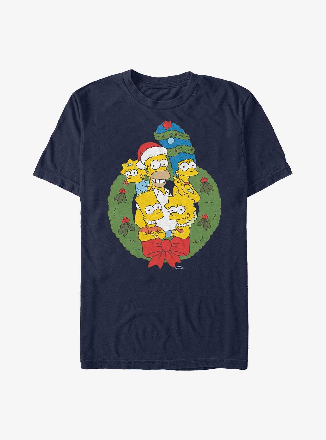 The Simpsons Family Holiday Wreath T-Shirt, , hi-res