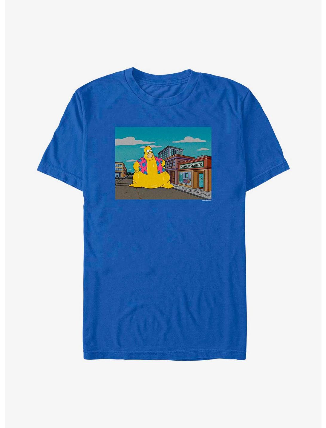 The Simpsons Hawaiian Homer T-Shirt, ROYAL, hi-res
